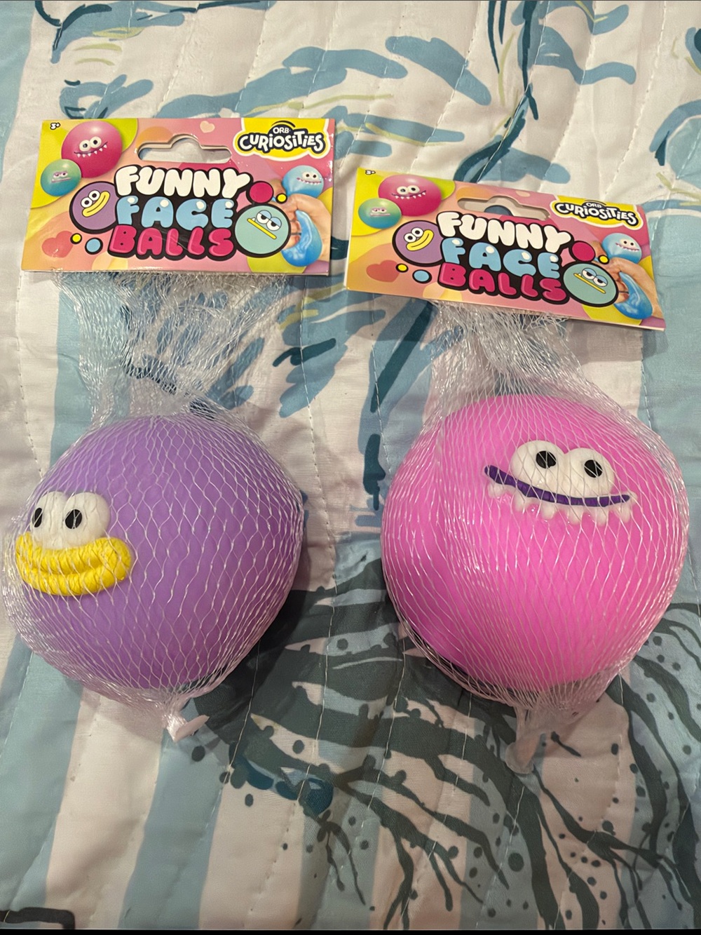 Funny Face Balls Kids Toy - Purple & Pink by